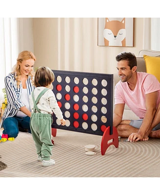 Boyel Living Giant 4-in-a-row Game Set Wooden Jumbo 4-to-Score with Carrying Bag