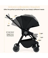 Costway Baby Stroller Foldable Infant Pram with Reclining Backrest Handle