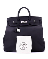 Pre-Owned Hermes Hac 40 Handbag Black Togo with Brushed Palladium Hardware