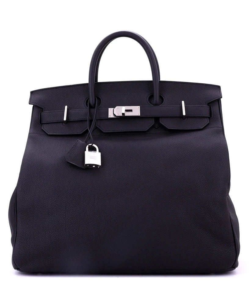 Pre-Owned Hermes Hac 40 Handbag Black Togo with Brushed Palladium Hardware