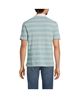 Lands' End Men's Short Sleeve Cotton Linen Rugby Polo