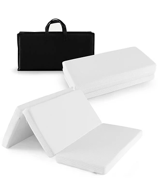 Gouun Boys Portable Tri-fold Pack and Play Mattress Pad with Gel-Infused Memory Foam