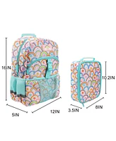 Generic Colorful Rainbow Collage 2-Piece 16” Backpack & Lunch Kit Set