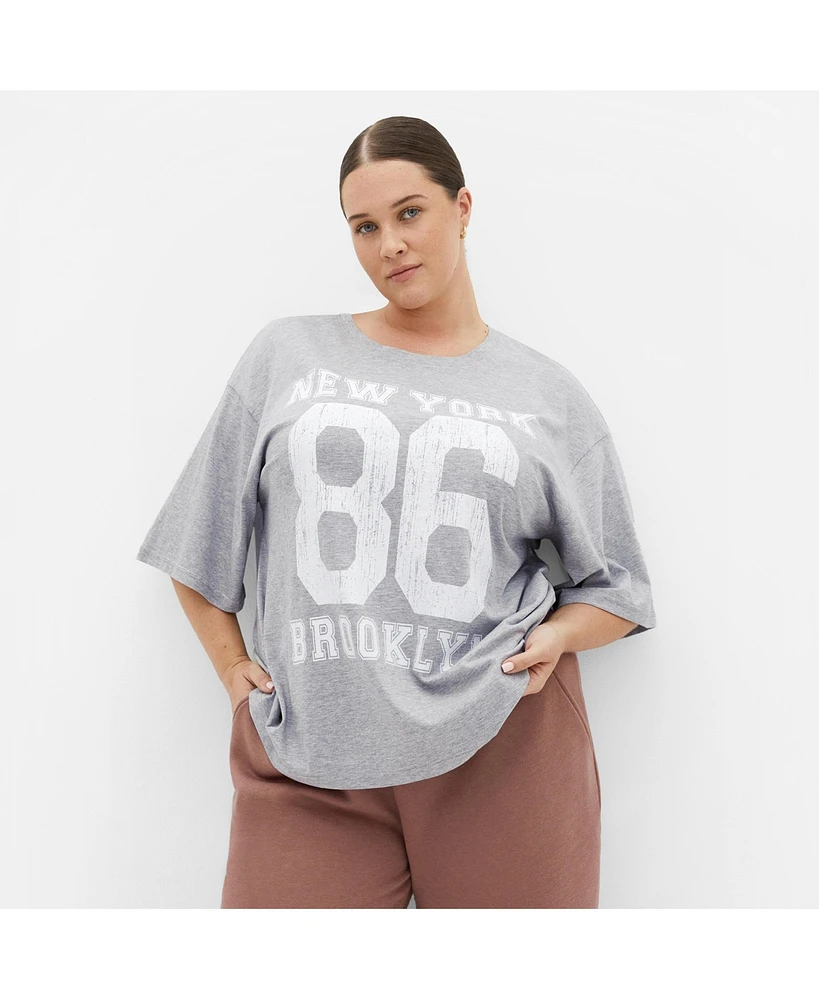 City Chic Plus Lani Oversized Tee