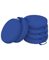 ECR4Kids SoftZone Floor Cushions, Round, Blue, 6-Piece