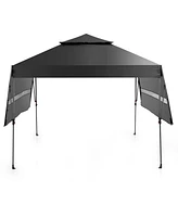 Outdoor Instant Pop-up Canopy Tent with Dual Half Awnings