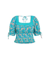 City Chic Plus Aurora Print Top