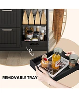 Rolling Kitchen Island Utility Storage Cart with 3 Large Drawers