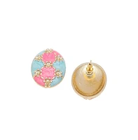 Sohi Oval-Block Stud Earrings