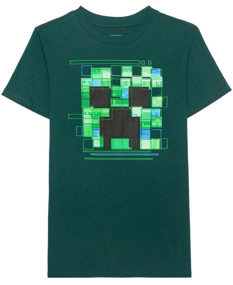 Minecraft Little & Big Boys Creeper Glitch T-Shirt