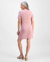 Style & Co Petite Spread-Collar Short-Sleeve Dress, Exclusively at Macy's