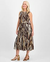 Sandra Darren Women's Sleeveless Tie-Waist Midi Dress