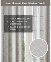 Irina Diamond Sheer Window Curtain, sheer curtains inches long Single Curtain, Width 50 curtains sheer for Bedroom and Living Room