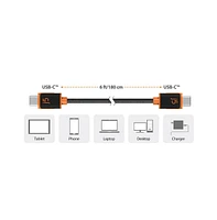 j5create Usb-c to Usb-c 6ft Sync & Charge Cable with Double-Braided Nylon Cover for High Durability, JUCX24
