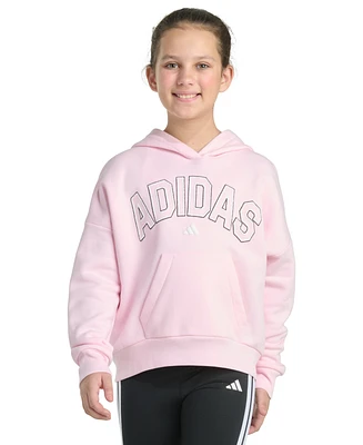 adidas Big Girls Long-Sleeve Graphics Fleece Pullover Hoodie