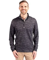 Cutter & Buck Traverse Stretch Eco Camo Print Quarter Zip Mens Big and Tall Pullover