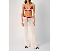 WeWoreWhat Women's Crochet Cargo Pants