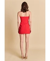 endless rose Women's Strapless Bow Accent Mini Dress