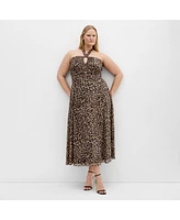 City Chic Plus Everlee Animal Print Maxi Dress