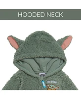 Star Wars Baby Boys The Mandalorian Grogu Cozy Sherpa Zip Up Cosplay Coverall