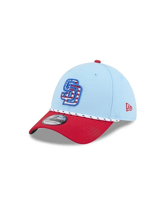 New Era Men's Light Blue/Red San Diego Padres 2025 Fourth of July 39THIRTY Flex Hat