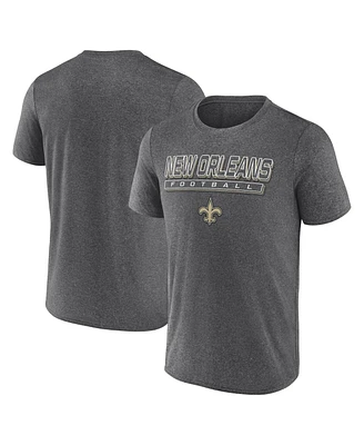 Fanatics Men's Heather Charcoal New Orleans Saints Quick Repeat Long Sleeve T-Shirt