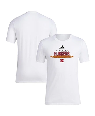 Adidas Men's White Nebraska Huskers Softball Pitcher's Circle T-Shirt