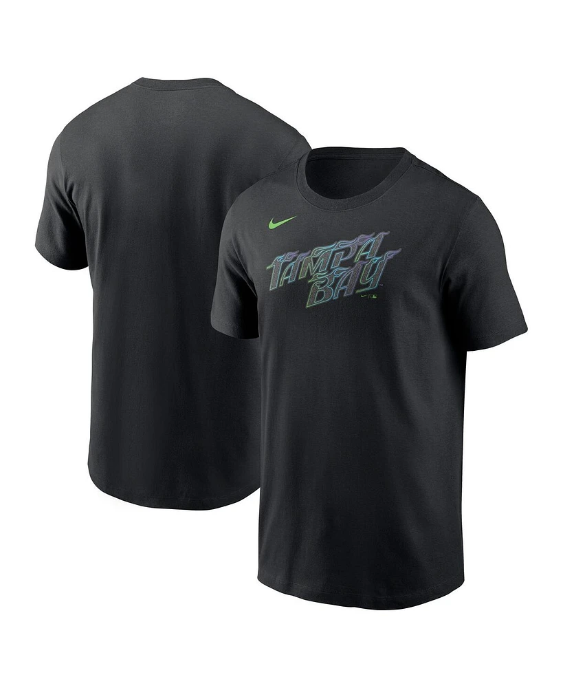Nike Men's Black Tampa Bay Rays City Connect Wordmark T-Shirt