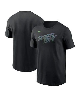 Nike Men's Black Tampa Bay Rays City Connect Wordmark T-Shirt