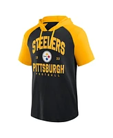 Logo Athletic Men's Black Pittsburgh Steelers Prime Hoodie T-Shirt
