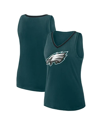 Logo Athletic Women's Midnight Green Philadelphia Eagles Stellar Win V-Neck Tank Top