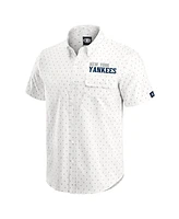 Darius Rucker Collection by Fanatics Men's Cream New York Yankees Printed Button-Down Shirt