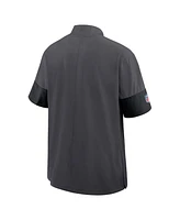 Nike Men's Charcoal Cleveland Browns Sideline Short Sleeve Quarter-Zip Performance Coach Jacket