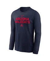 Nike Men's Navy Arizona Wildcats 2025 Sideline Performance Long Sleeve T-Shirt