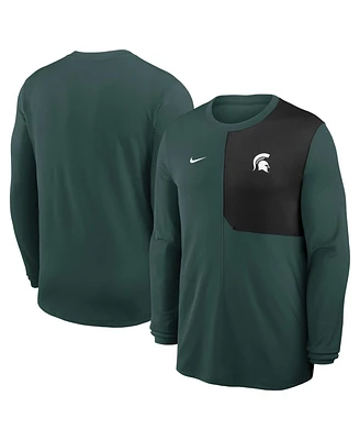 Nike Men's Green Michigan State Spartans 2025 Sideline Coach Uv Performance Long Sleeve T-Shirt