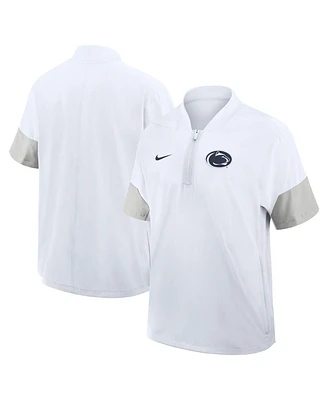 Nike Men's White Penn State Nittany Lions 2025 Sideline Short Sleeve Quarter-Zip Coach Jacket