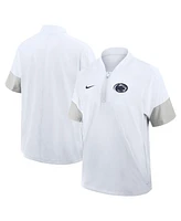 Nike Men's White Penn State Nittany Lions 2025 Sideline Short Sleeve Quarter-Zip Coach Jacket
