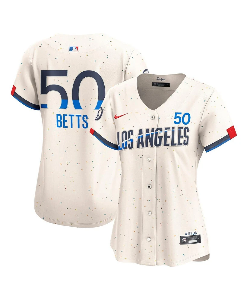 Nike Women's Mookie Betts Cream Los Angeles Dodgers City Connect Limited Jersey