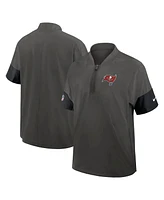 Nike Men's Pewter Tampa Bay Buccaneers Sideline Short Sleeve Quarter-Zip Performance Coach Jacket