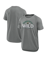 Fanatics Men's Heather Gray Minnesota Wild 2025 Stanley Cup Playoffs Authentic Pro Rink Performance T-Shirt