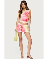 Edikted Women's Tiger Flower Mini Skort
