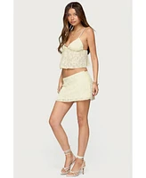 Edikted Women's Leora Textured Floral Babydoll Top