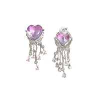 Sohi Heart-Stone Drop Earrings
