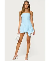 Edikted Women's Elaia Asymmetric Strapless Lace Mini Dress