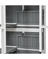 Mondawe 63"H Wood Storage Cabinet,Waterproof Greenhouse with Lockable Door