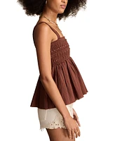 Lucky Brand Women's Smocked Lace Tank Top