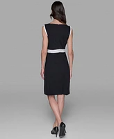 Karl Lagerfeld Paris Women's Scuba Crepe Bow Sheath Dress