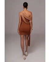 Jluxlabel Women's Asymmetric Drape Mini Dress