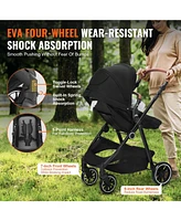 Slickblue Toddler Stroller with Adjustable Backrest Footrest One-Click Fold Cup Holder and Carry Bag