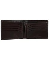 Trafalgar Men's Lazzaro Lattice Weave Leather Bi-Fold Wallet